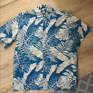 Reyn Spooner Classic Blue and White Tropical Shirt